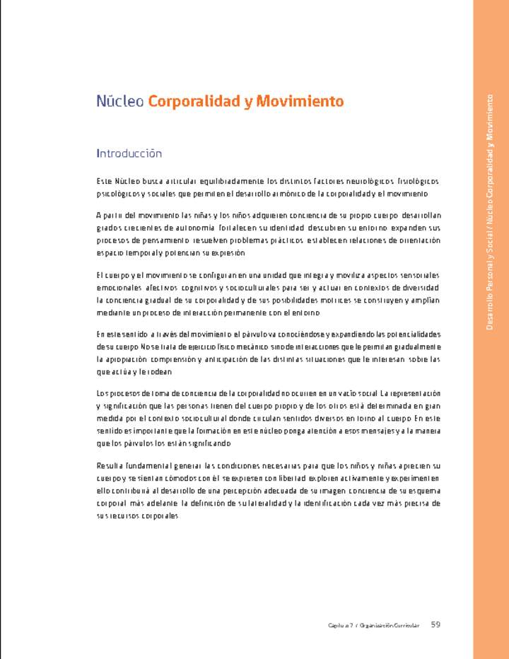 Núcleo: Corporalidad y movimiento