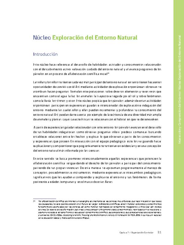 Núcleo: Exploración del entorno natural