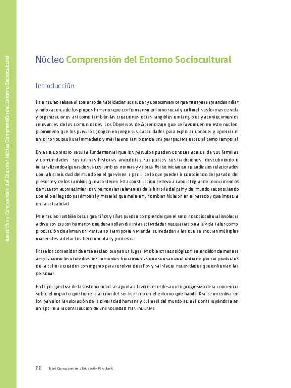 Núcleo: Comprensión del entorno sociocultural