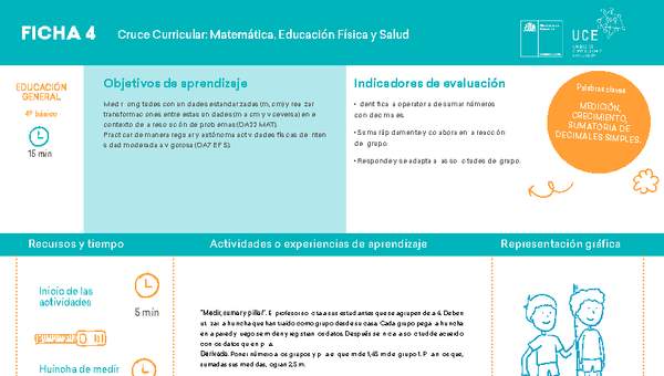 4° básico, Ficha N° 4 Movimiento en 15 minutos