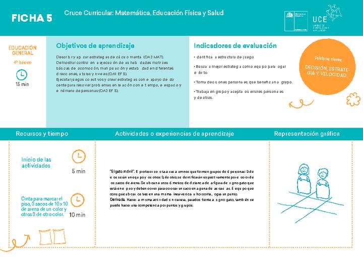 4° básico, Ficha N° 5 Movimiento en 15 minutos