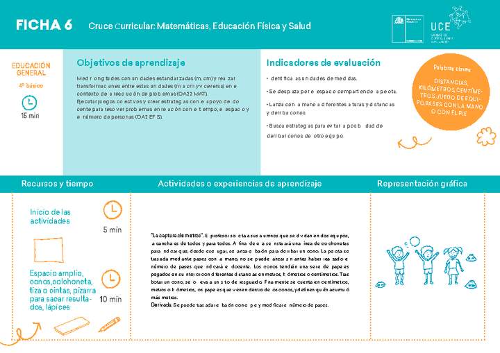 4° básico, Ficha N° 6 Movimiento en 15 minutos