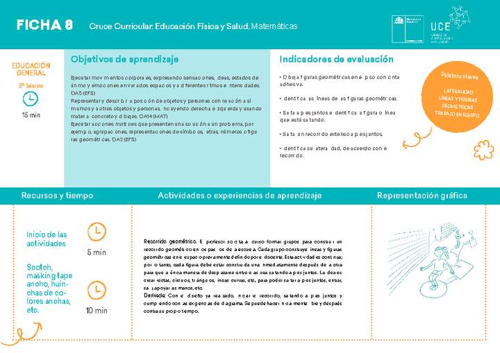 2° básico, Ficha N° 8 Movimiento en 15 minutos