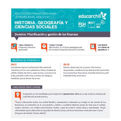 Dominio: Planificación y Gestión de las Finanzas