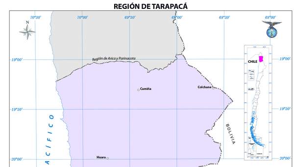 Mapa región de Tarapacá  (color)