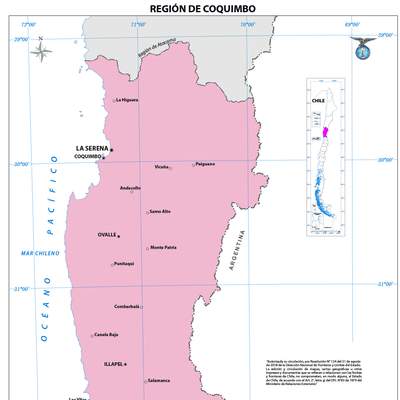 Mapa región de Coquimbo (color)