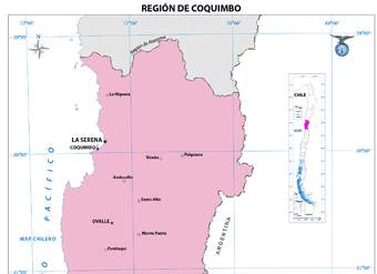 Mapa región de Coquimbo (color)