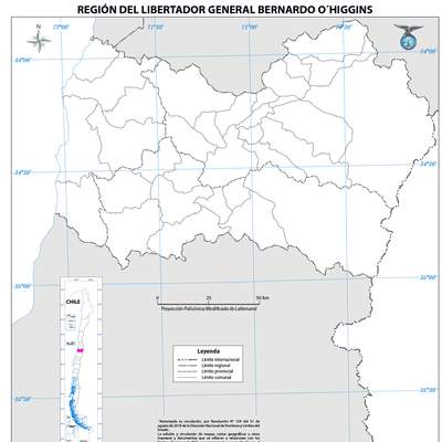 Mapa región del Libertador Bernardo Ohiggins (mudo)