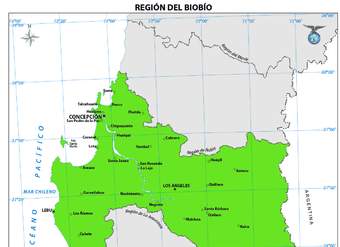 Mapa región de Biobío (color)