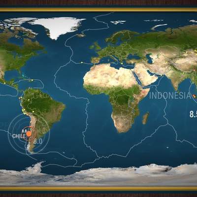 Animation of where the largest earthquakes of the past 100 years have struck