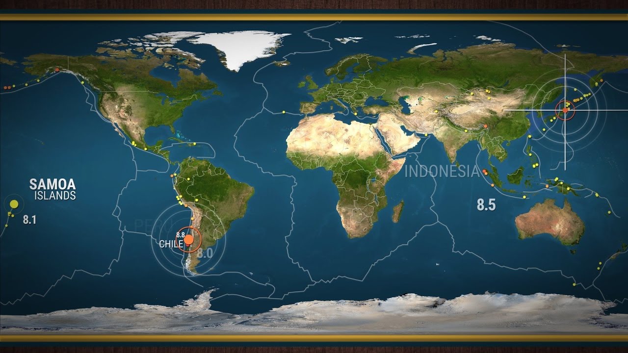Animation of where the largest earthquakes of the past 100 years have struck