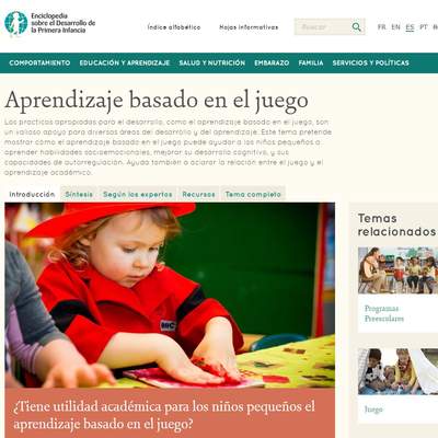 APRENDIZAJE BASADO EN EL JUEGO - ENCICLOPEDIA INFANTES