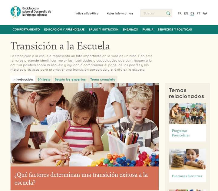 TRANSICIÓN A LA ESCUELA - ENCICLOPEDIA INFANTES