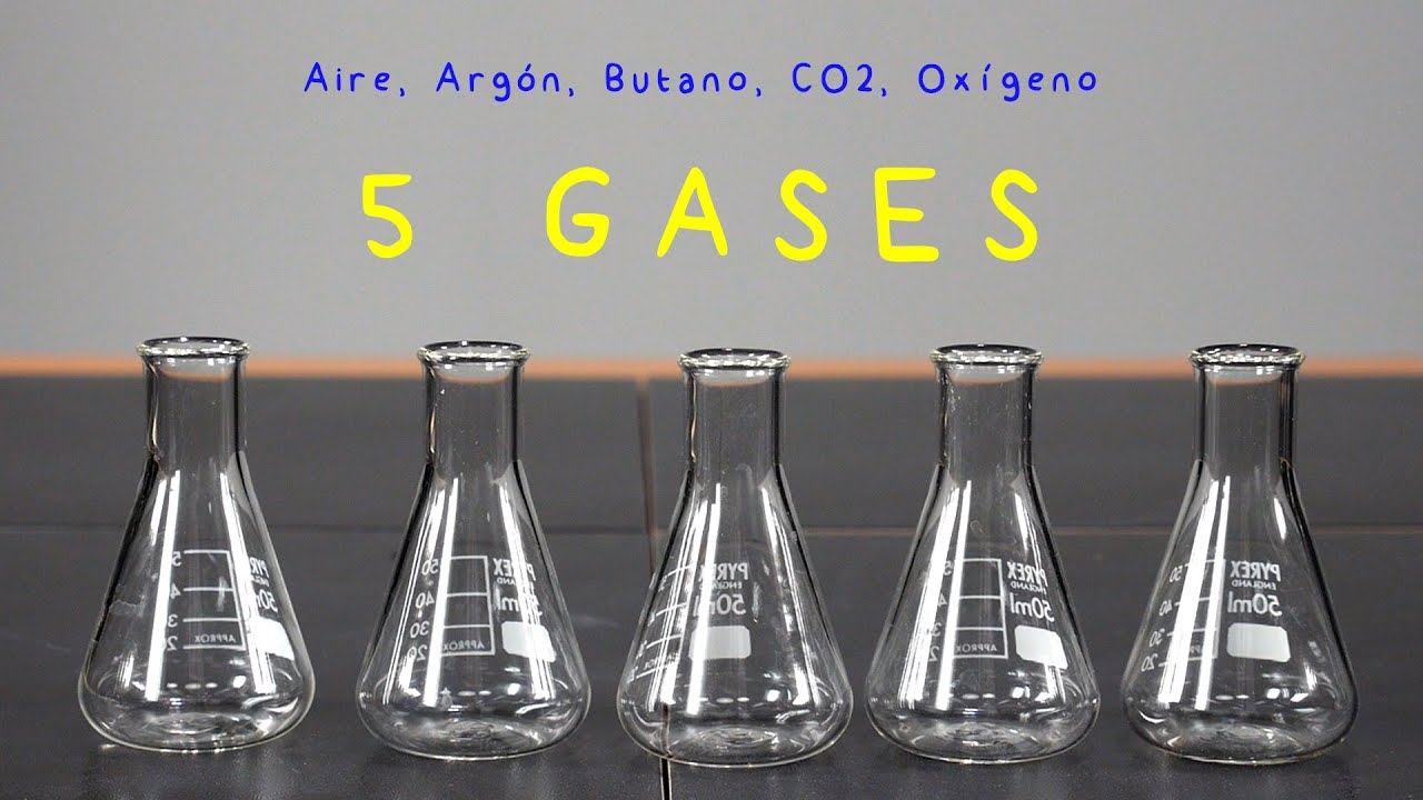 5 Gases: Aire, Argón, Butano, CO2, y Oxígeno