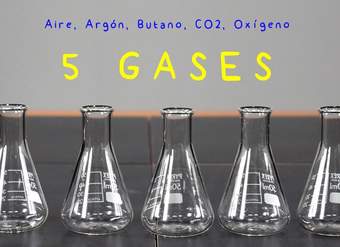 5 Gases: Aire, Argón, Butano, CO2, y Oxígeno