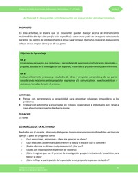 Actividad 2: Ocupando artísticamente un espacio del establecimiento