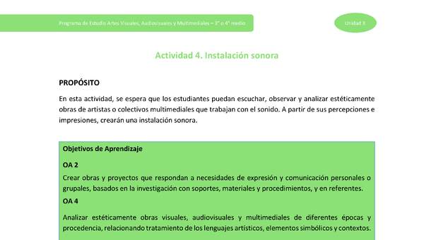 Actividad 4: Instalación sonora