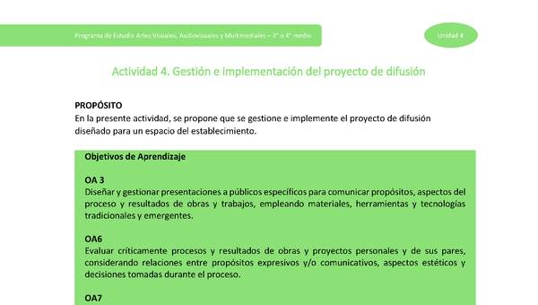 Actividad 4: Gestión e implementación del proyecto de difusión