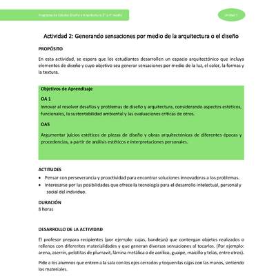 Actividad 2: Generando sensaciones por medio de la arquitectura o el diseño