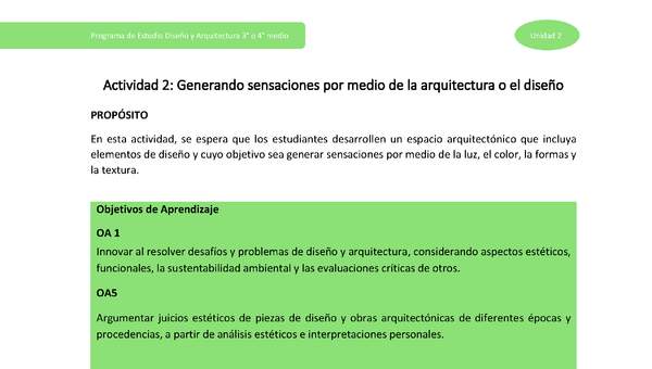 Actividad 2: Generando sensaciones por medio de la arquitectura o el diseño