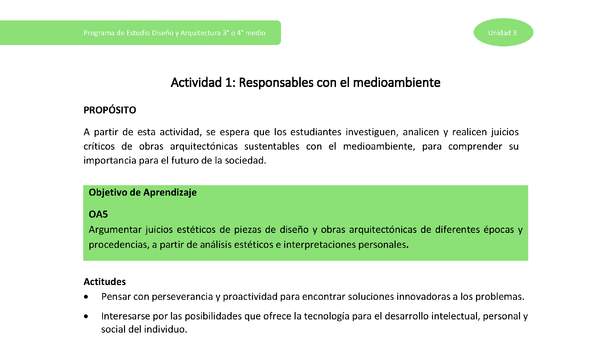 Actividad 1: Responsables con el medioambiente