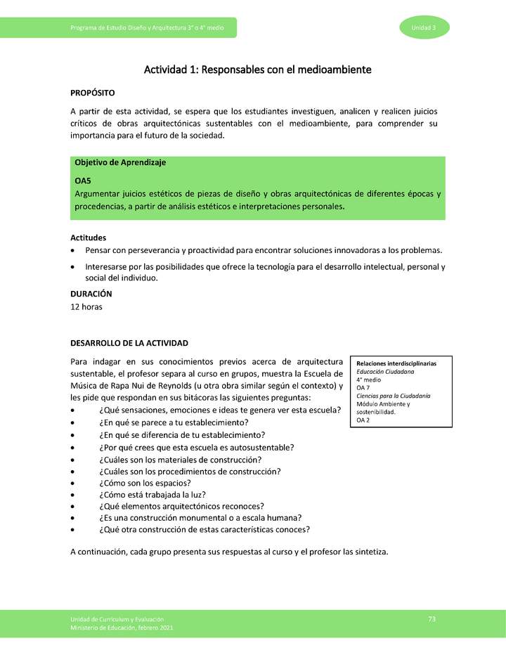 Actividad 1: Responsables con el medioambiente