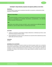 Actividad 3: Desarrollando proyectos de espacios públicos al aire libre