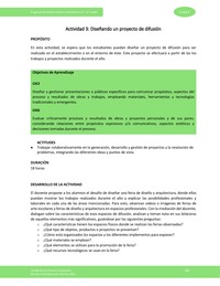 Actividad 3: Diseñando un proyecto de difusión