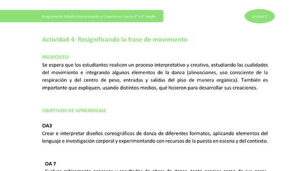 Actividad 4: Resignificando la frase de movimiento