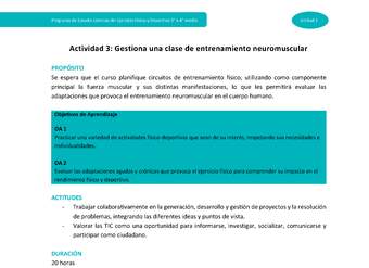 Actividad 3: Gestiona una clase de entrenamiento neuromuscular