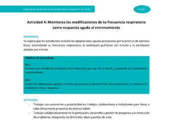 Actividad 4: Monitorea las modificaciones de tu frecuencia respiratoria como respuesta aguda al entrenamiento