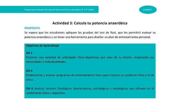 Actividad 3: Calcula tu potencia anaeróbica