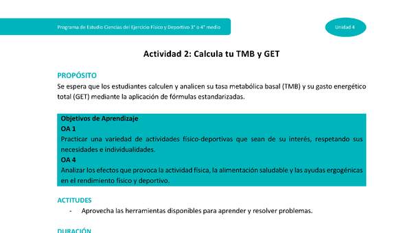 Actividad 2: Calcula tu TMB y GET