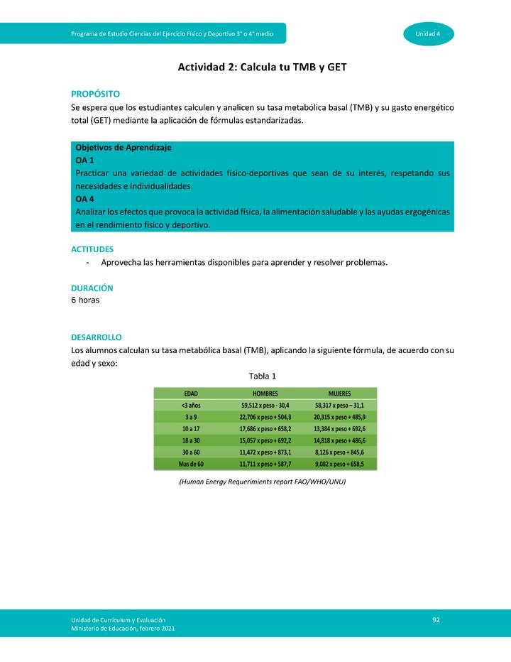 Actividad 2: Calcula tu TMB y GET