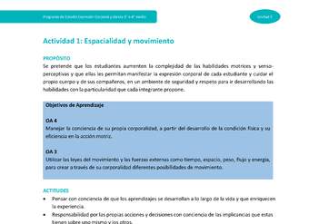 Actividad 1: Espacialidad y movimiento