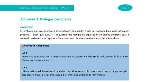 Actividad 3: Diálogos corporales