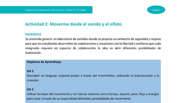 Actividad 2: Moverme desde el sonido y el olfato