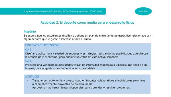 Actividad 2: El deporte como medio para el desarrollo físico