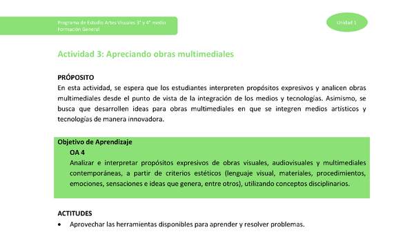 Actividad 3: Apreciando obras multimediales