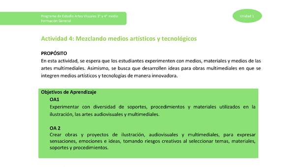 Actividad 4: Mezclando medios artísticos y tecnológicos