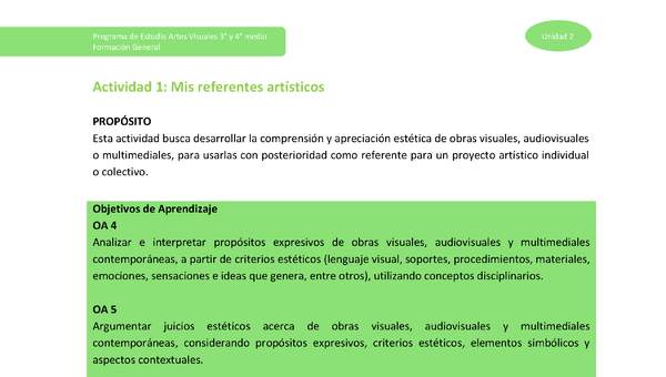 Actividad 1: Mis referentes artísticos