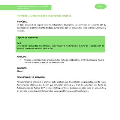 Actividad 3: Desarrollando un proyecto artístico