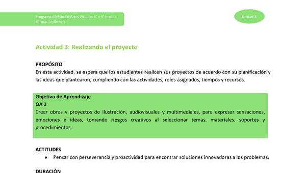 Actividad 3: Realizando el proyecto