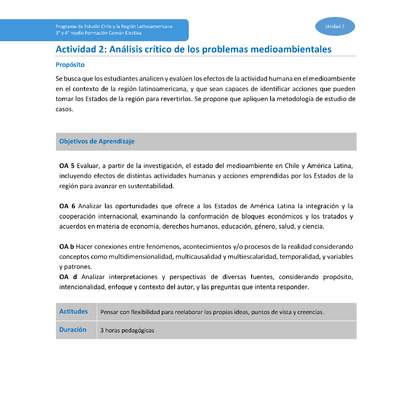 Actividad 2: Análisis crítico de los problemas medioambientales