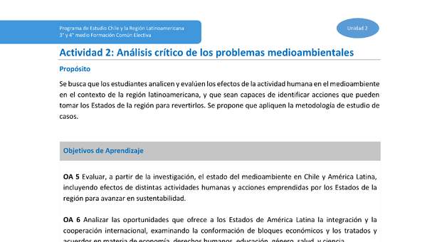 Actividad 2: Análisis crítico de los problemas medioambientales