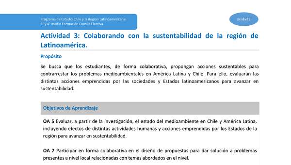 Actividad 3: Colaborando con la sustentabilidad de la región de Latinoamérica