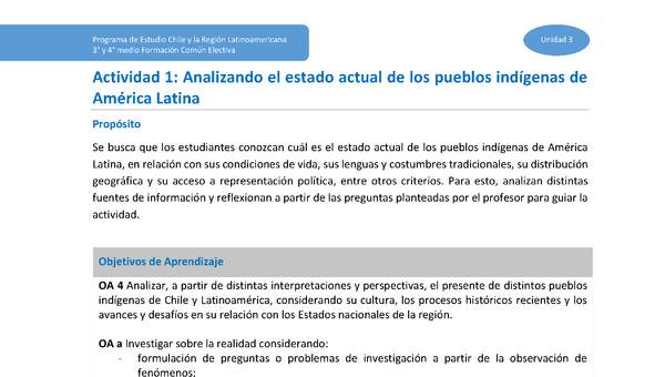 Actividad 1: Analizando el estado actual de los pueblos indígenas de América Latina