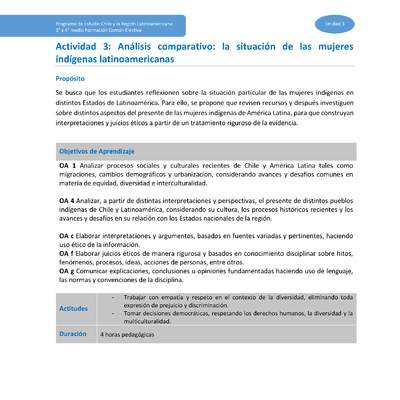 Actividad 3 - Análisis comparativo: la situación de las mujeres indígenas latinoamericanas