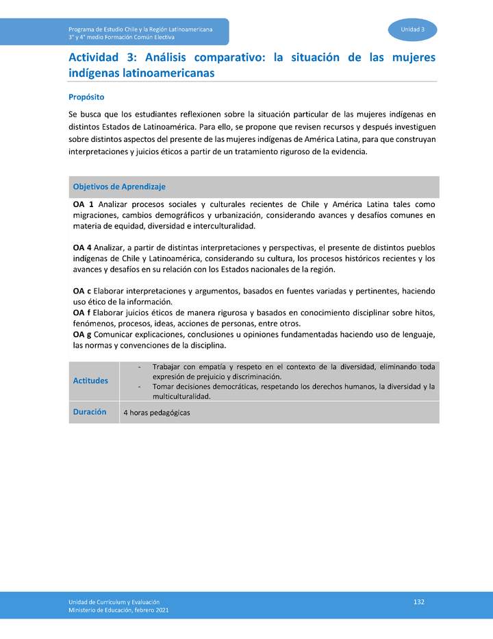 Actividad 3 - Análisis comparativo: la situación de las mujeres indígenas latinoamericanas