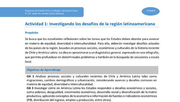 Actividad 1: Investigando los desafíos de la región latinoamericana